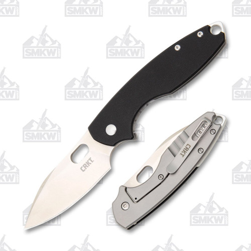 CRKT Pilar III Folding Knife 2.97 Inch Plain Satin Drop Point Open and Closed